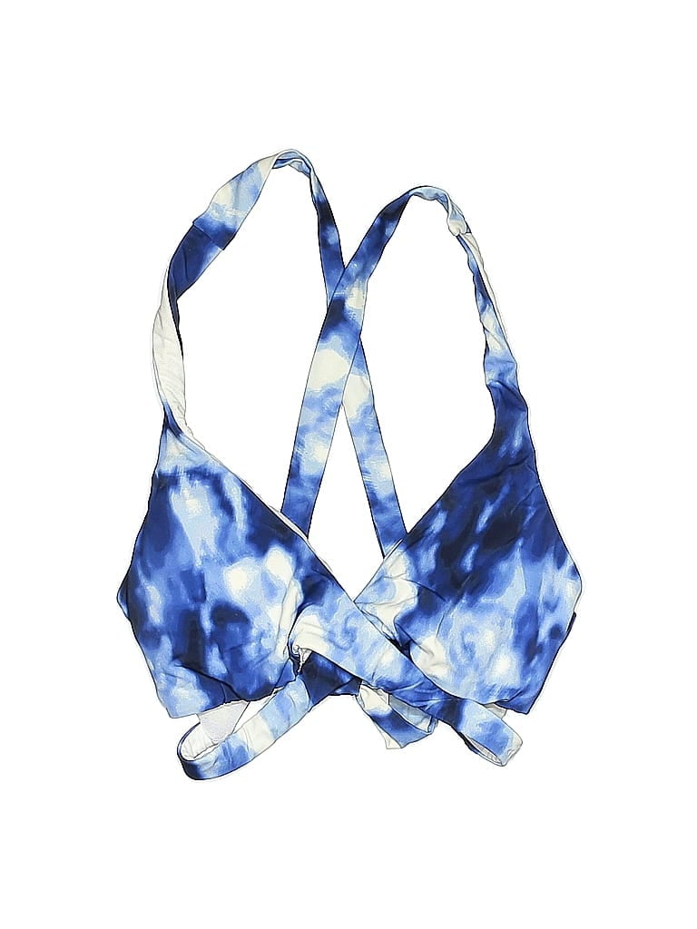 Pre-owned Lucky Brand Swimsuit Top Blue Tie-dye Pattern Swimwear