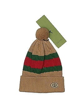 Gucci Striped Wool GG Patch Beanie (view 1)