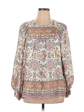 By Anthropologie Long Sleeve Silk Top (view 2)