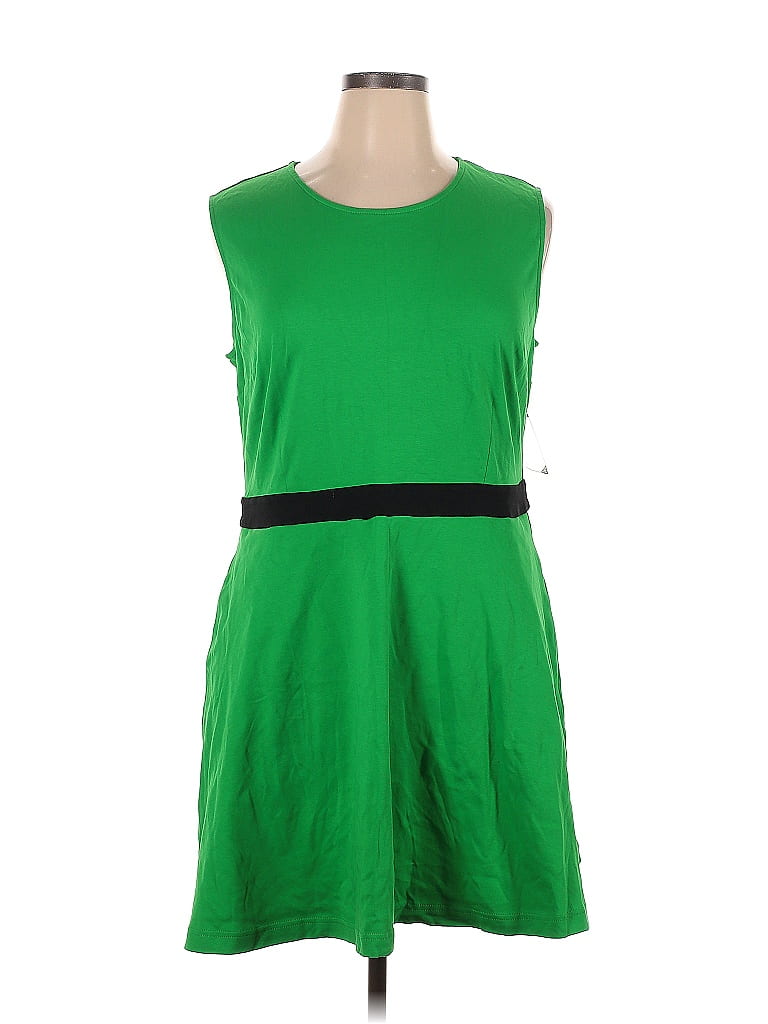 Nyandc 100 Cotton Color Block Green Casual Dress Size Xl 52 Off Thredup