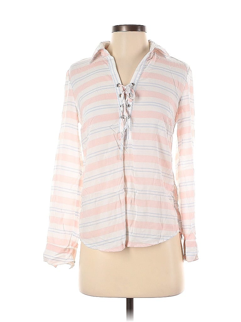 Pre-owned Soho Jeans New York & Company Long Sleeve Blouse In Pink