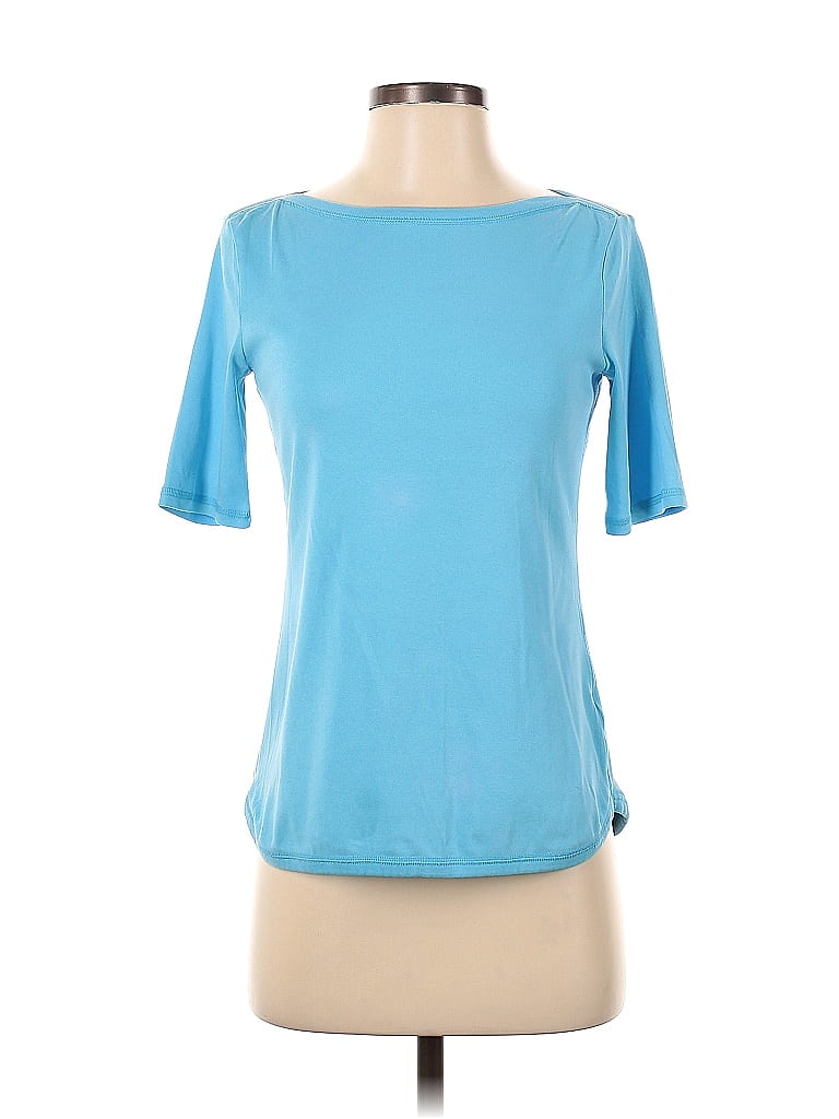 Pre-owned Talbots Short Sleeve Top Blue Boatneck Tops