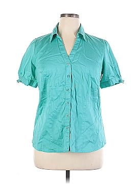 Lane Bryant Outlet Short Sleeve Button-Down Shirt (view 1)