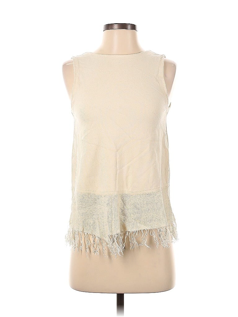 Pre-owned Theory Sleeveless Top Ivory Boatneck Tops In White