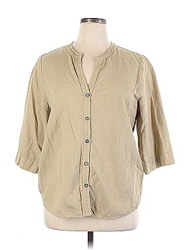 Hot Cotton Long Sleeve Button-Down Shirt (view 1)