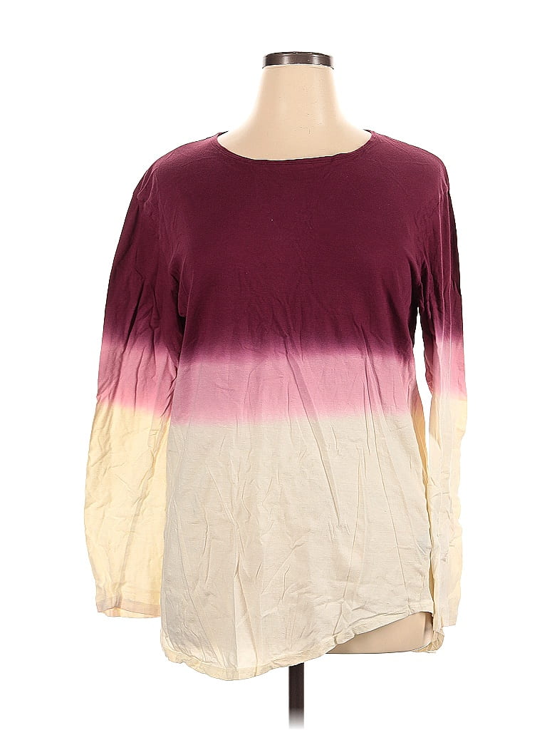 Ombre Cap Sleeve Tee - Burgundy main image 1