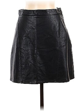 Zara Basic Faux Leather Skirt (view 1)