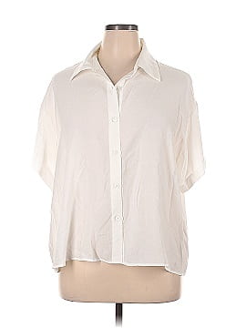 Shein Curve Short Sleeve Button-Down Shirt (view 1)