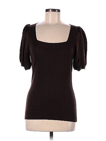 BCBGMAXAZRIA Short Sleeve Silk Top (view 1)