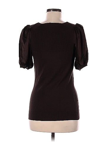 BCBGMAXAZRIA Short Sleeve Silk Top (view 2)