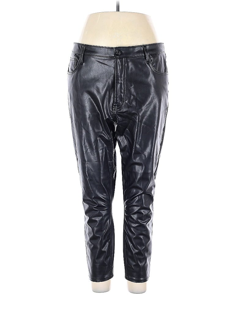 Pre-owned Abercrombie & Fitch Faux Leather Pants In Black