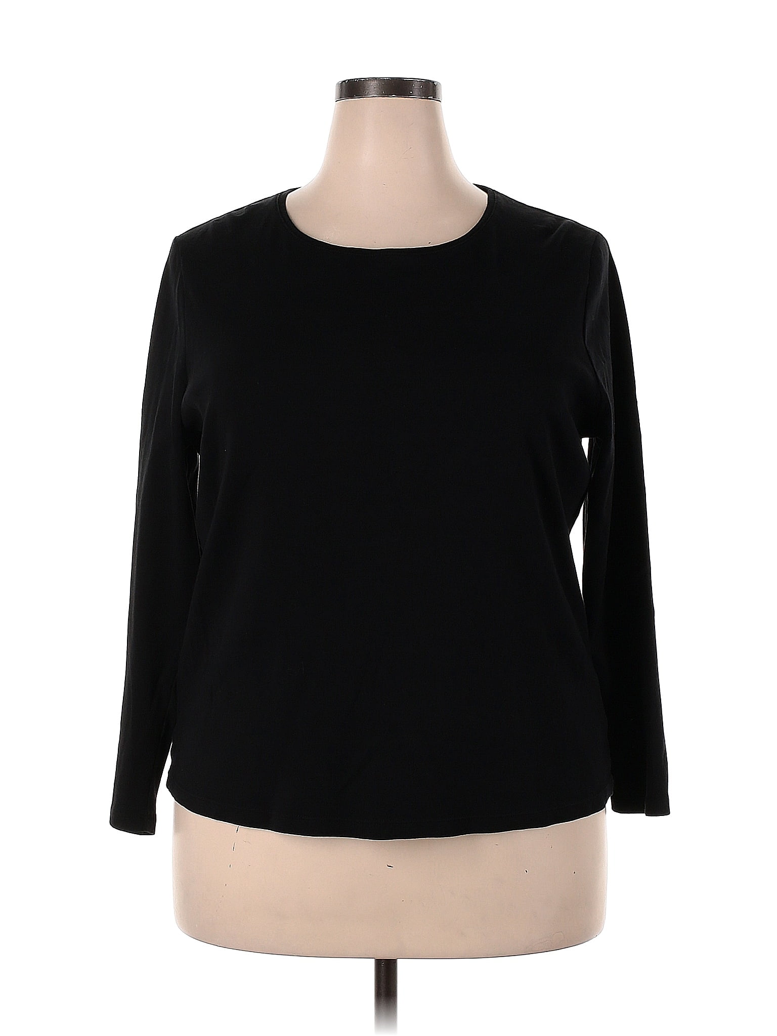 Talbots Outlet 100% Cotton Black Long Sleeve T-Shirt Size 2X (Plus ...