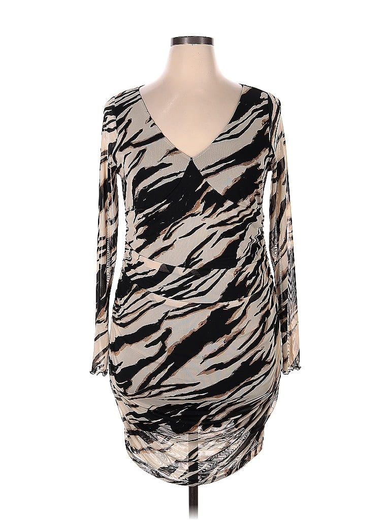 BP. Graphic Animal Print Brown Cocktail Dress Size XL - photo 1