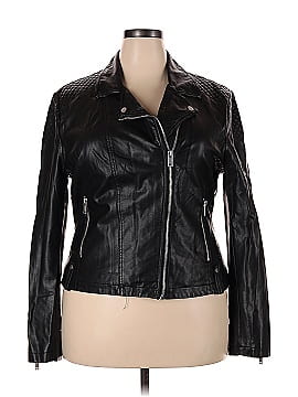 Black Rivet Faux Leather Jacket (view 1)