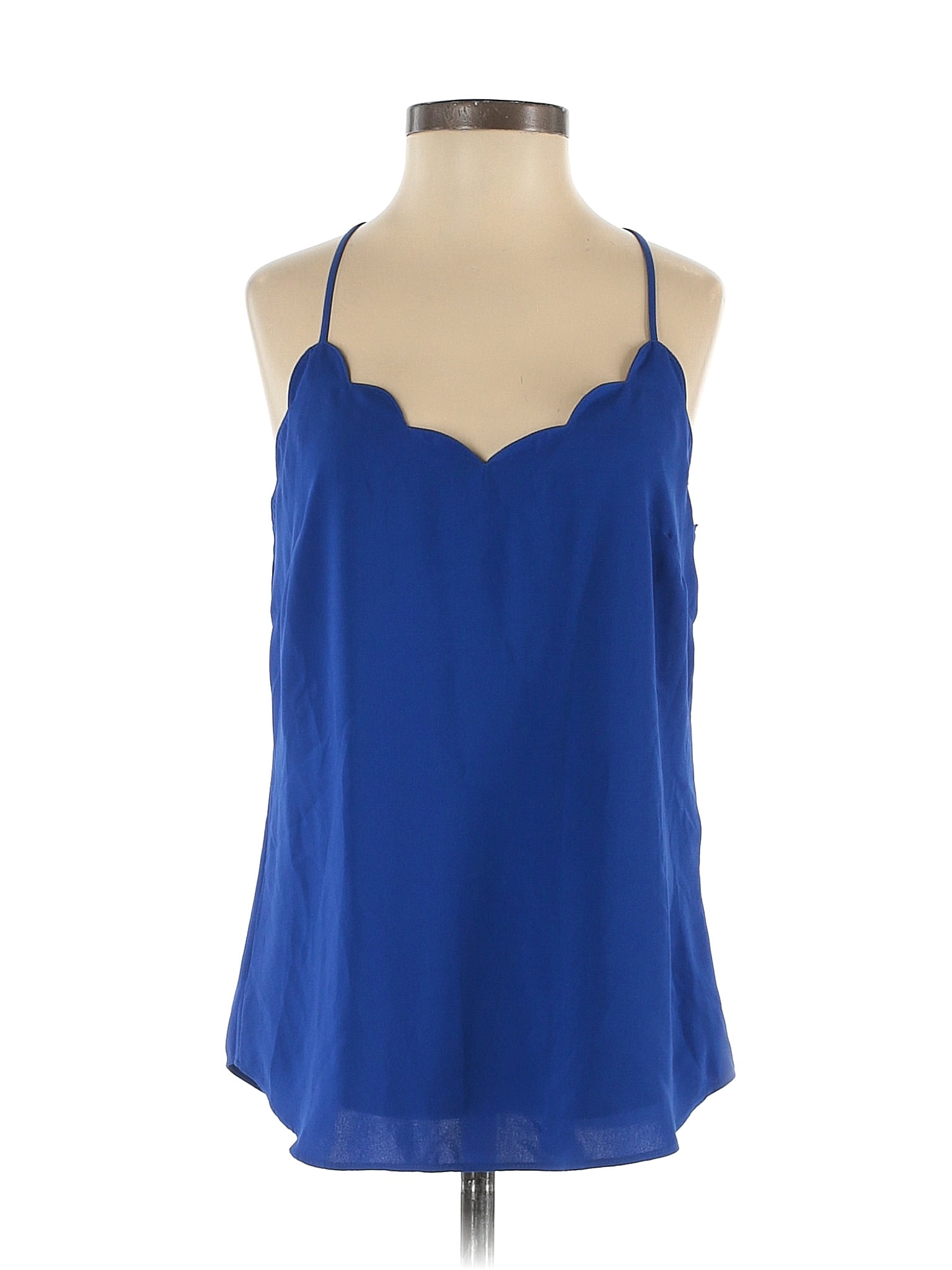 J.Crew Factory Store 100% Polyester Blue Sleeveless Blouse Size 00