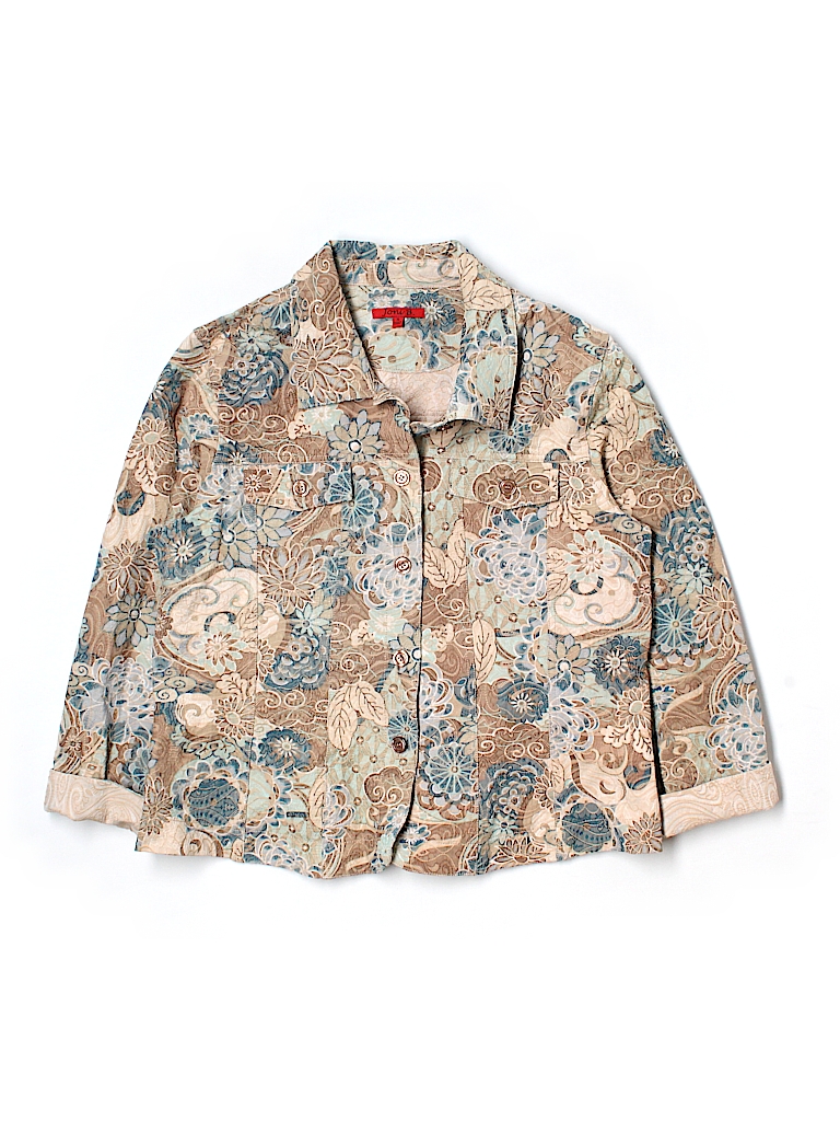 Joni B. Floral Print Brown Gray Jacket Size XL - 86% off | thredUP