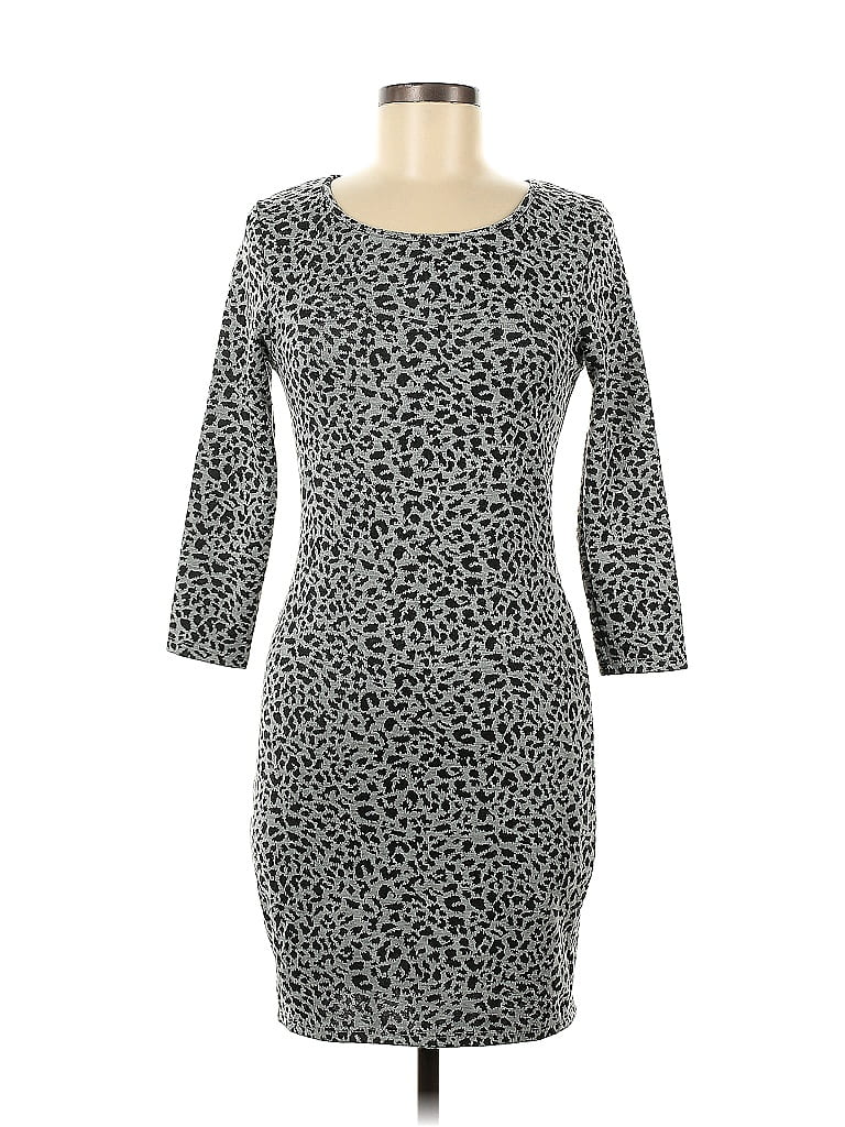 Charlotte Russe Animal Print Gray Casual Dress Size M 55 off