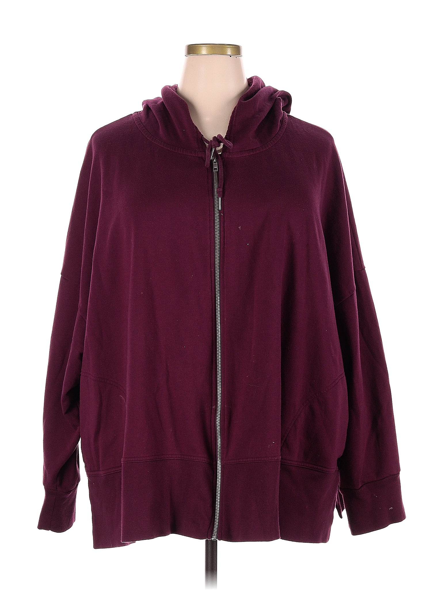 Terra & Sky Burgundy Zip Up Hoodie Size 5X (Plus) - 56% off | ThredUp