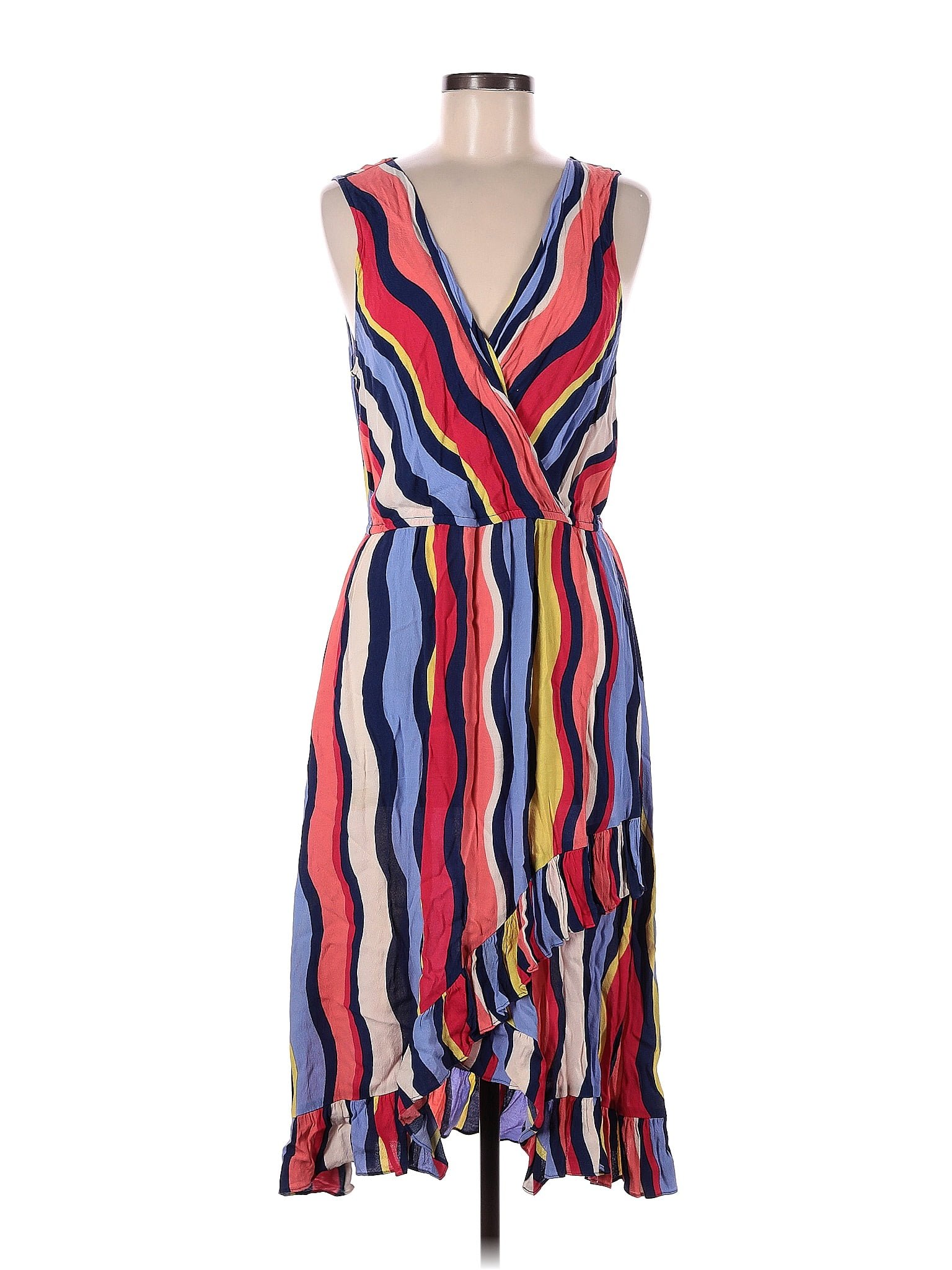 Plenty By Tracy Reese Stripes Blue Casual Dress Size M - 75% Off 