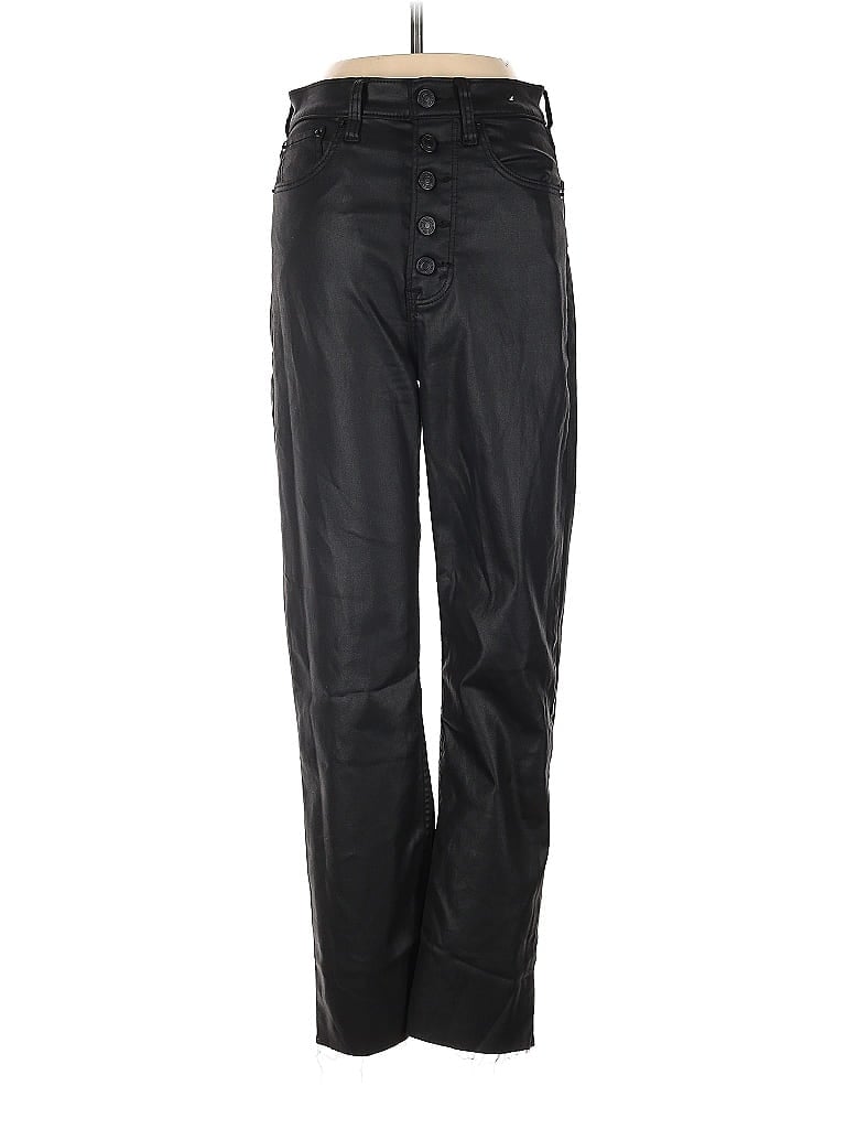 Pre-owned Abercrombie & Fitch Faux Leather Pants In Black