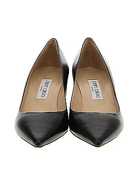 Jimmy Choo Black Kid Leather Pointed-Toe Pumps (view 2)
