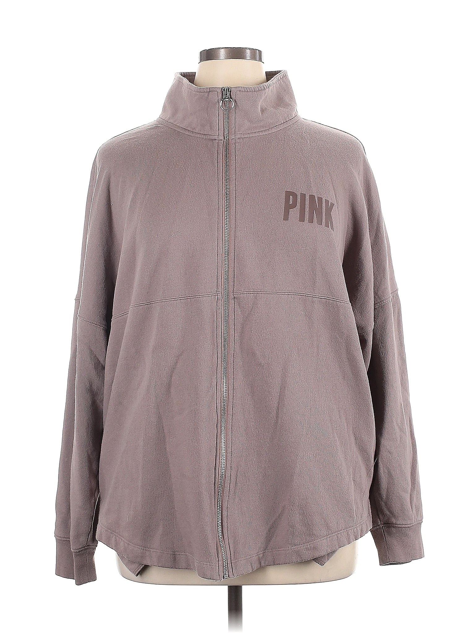 Sweatshirt Victoria's Secret PINK - Motif Tropical Palmier - Zip 1/4 - Taille Plus - Neuf Avec étiquettes