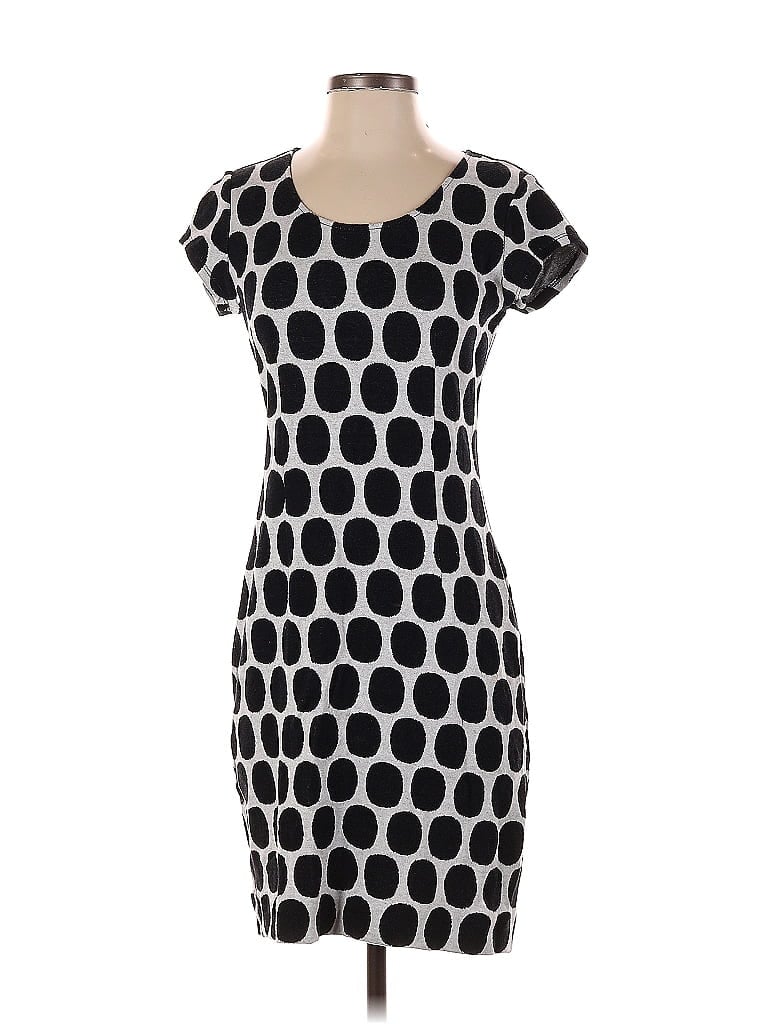 Doncaster Collection 100% Cotton Polka Dots Black Casual Dress Size 2 - photo 1
