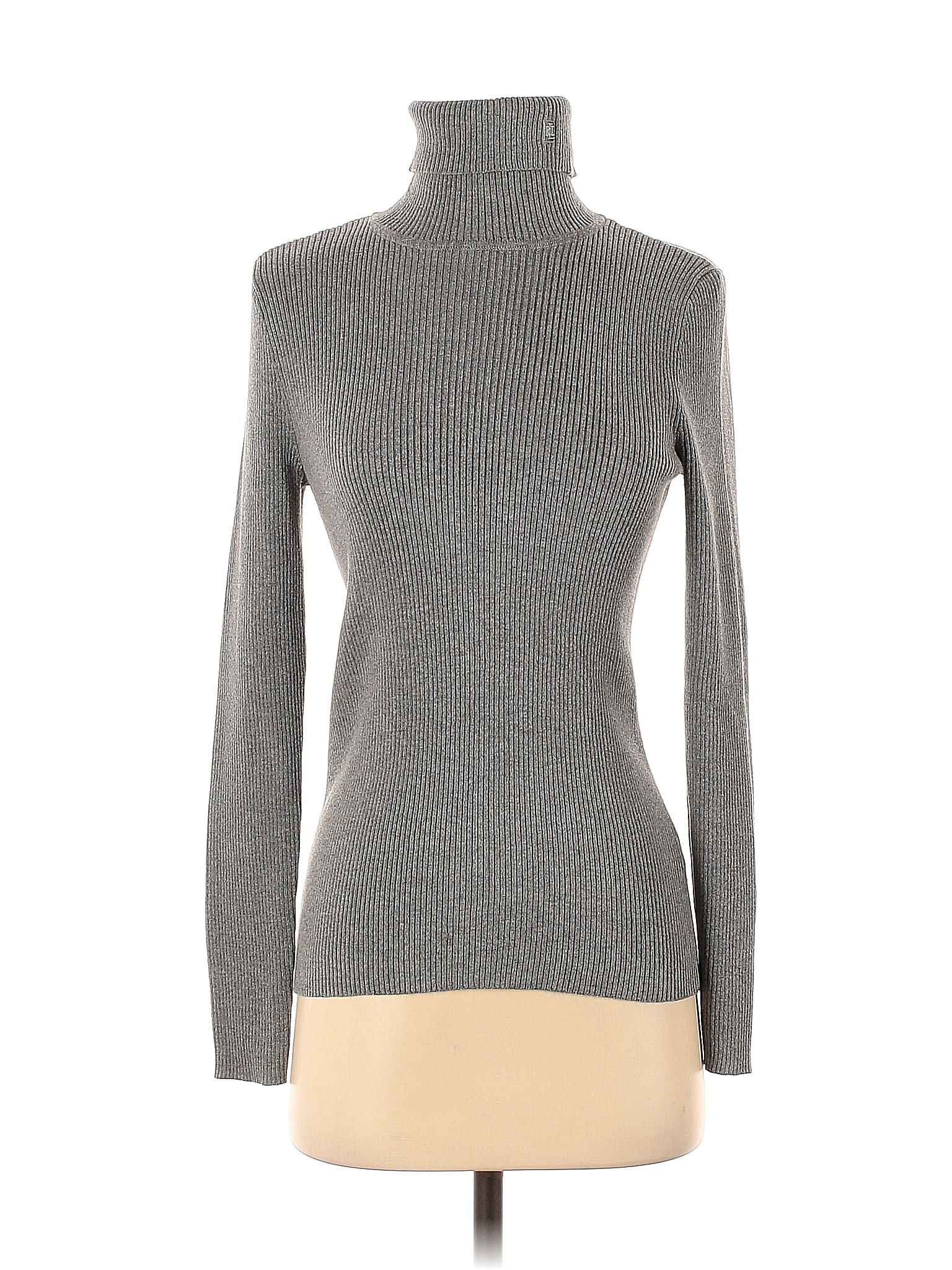 Pull Col Roulé Lauren En Coton Gris - Taille S - Occasion Très Bon état