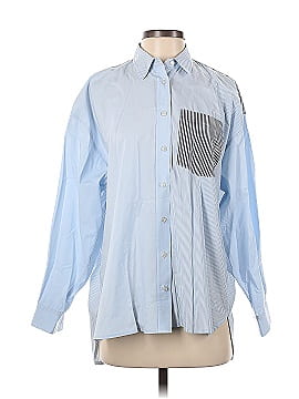 Aqua Long Sleeve Button-Down Shirt (view 1)