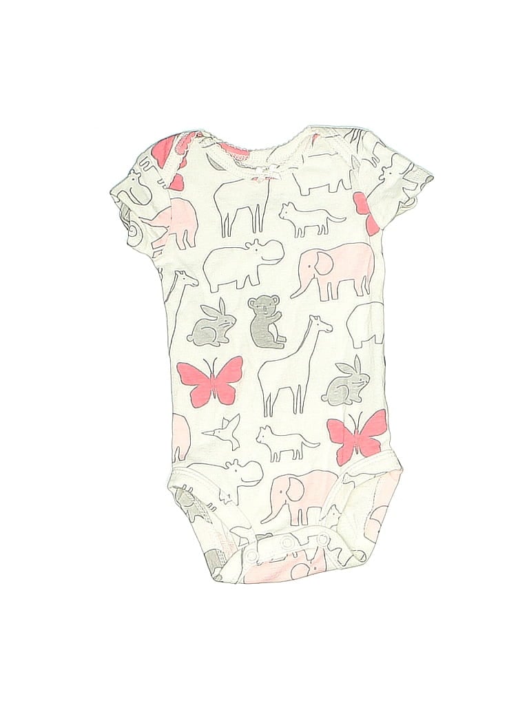 CARTER'S Pre-owned Babies' Short Sleeve Onesie In White