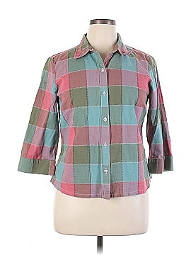 Christopher & Banks 3/4 Sleeve Button-Down Shirt (view 1)