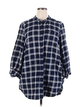 Lands' End 3/4 Sleeve Button-Down Shirt (view 1)