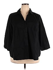 Basic Editions 3/4 Sleeve Button Down Shirt