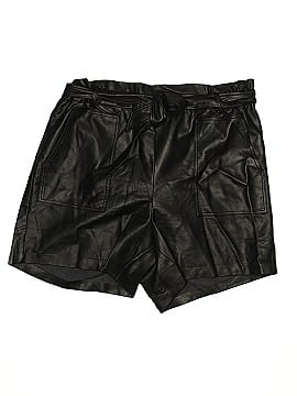ELOQUII Faux Leather Shorts (view 1)