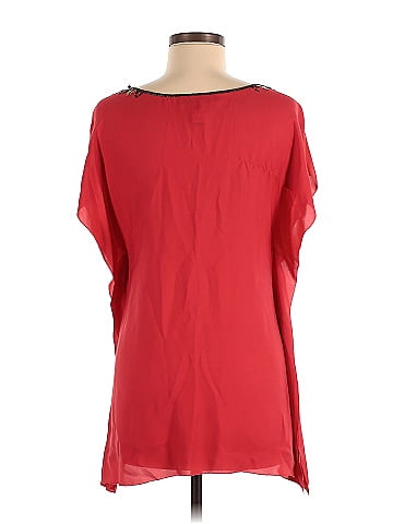 BCBGMAXAZRIA Short Sleeve Silk Top (view 2)