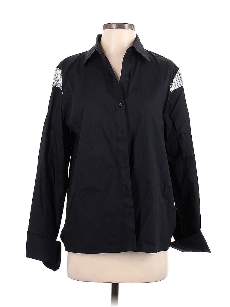 Pre-owned Belair Long Sleeve Blouse In Black