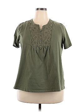 Woman Within Short Sleeve Henley (view 1)