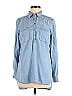 Soho 100% Lyocell Blue Long Sleeve Button-Down Shirt Size M - photo 1