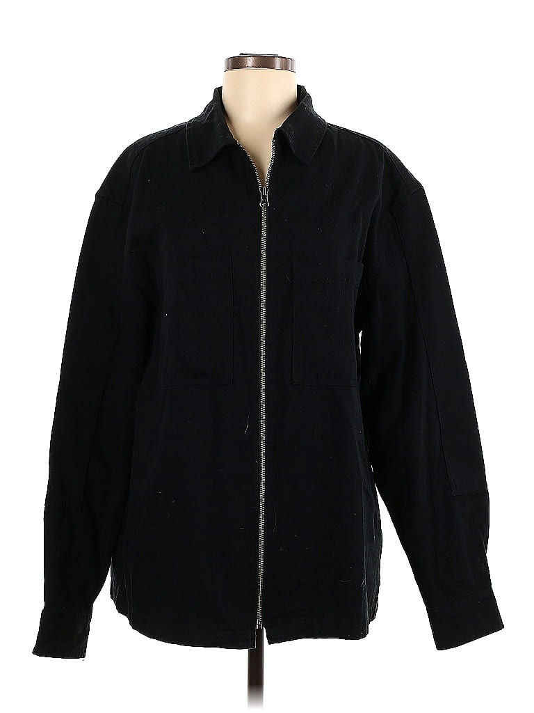H&M L.O.G.G. Solid Black Jacket Size M - photo 1