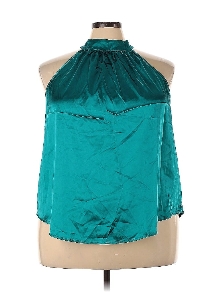 Pre-owned Shein Curve Sleeveless Blouse In Blue