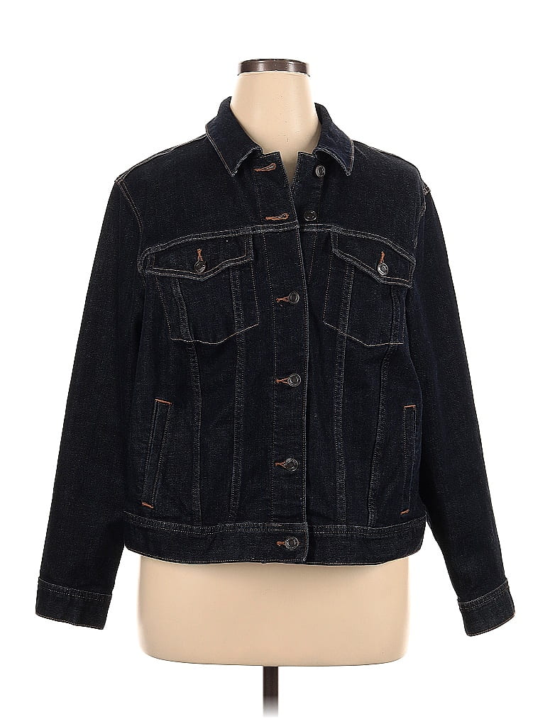 Lands' End Black Denim Jacket Size 1X (Plus) 66 off ThredUp