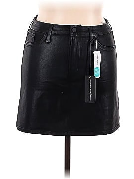 Just Black Faux Leather Skirt (view 1)