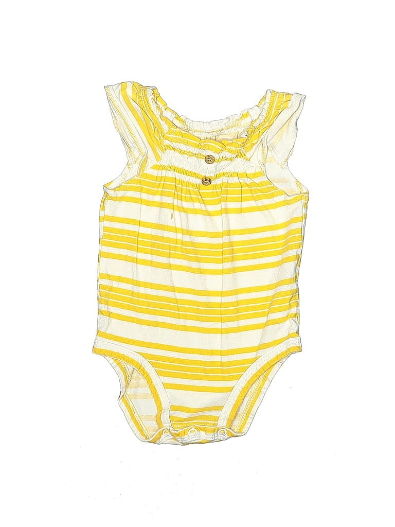 Pre-owned Carter's Babies' Short Sleeve Onesie In Yellow