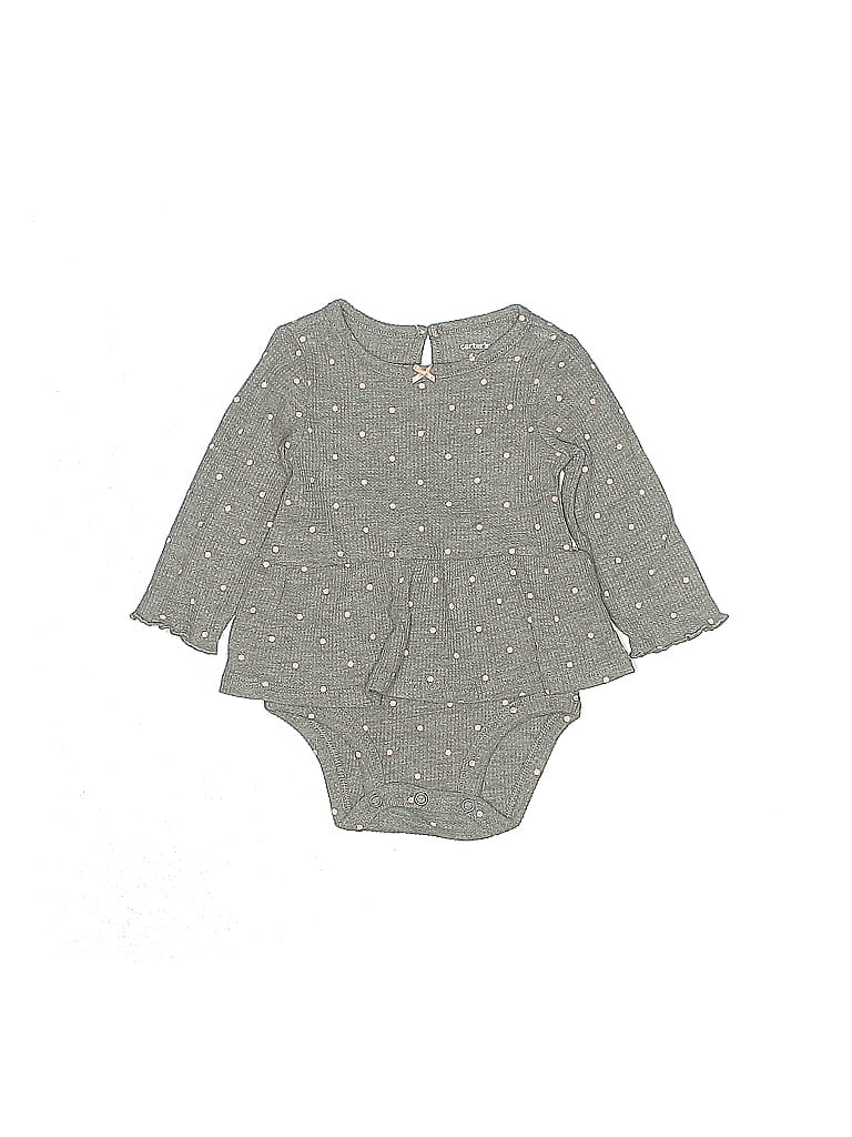 CARTER'S Pre-owned Babies' Long Sleeve Onesie In Gray