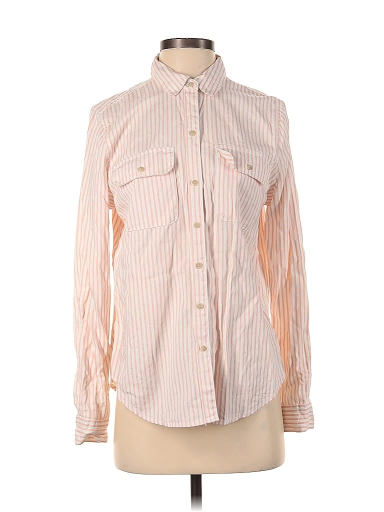 Pre-owned Lucky Brand Long Sleeve Button Down Shirt In White