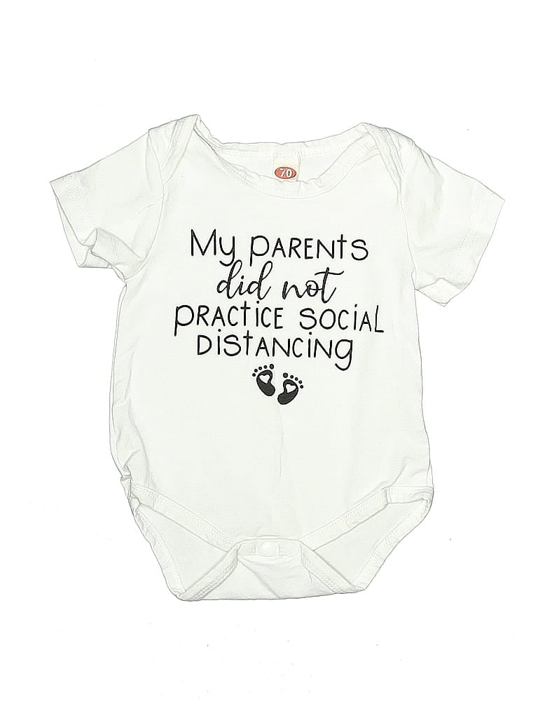Pre-owned Assorted Brands Kids' Short Sleeve Onesie In White