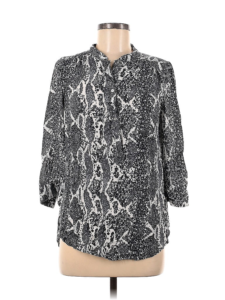 Pre-owned H&m 3/4 Sleeve Blouse In Silver