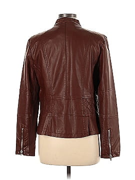 Black Rivet Faux Leather Jacket (view 2)