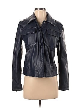 Something Navy Faux Leather Jacket (view 1)