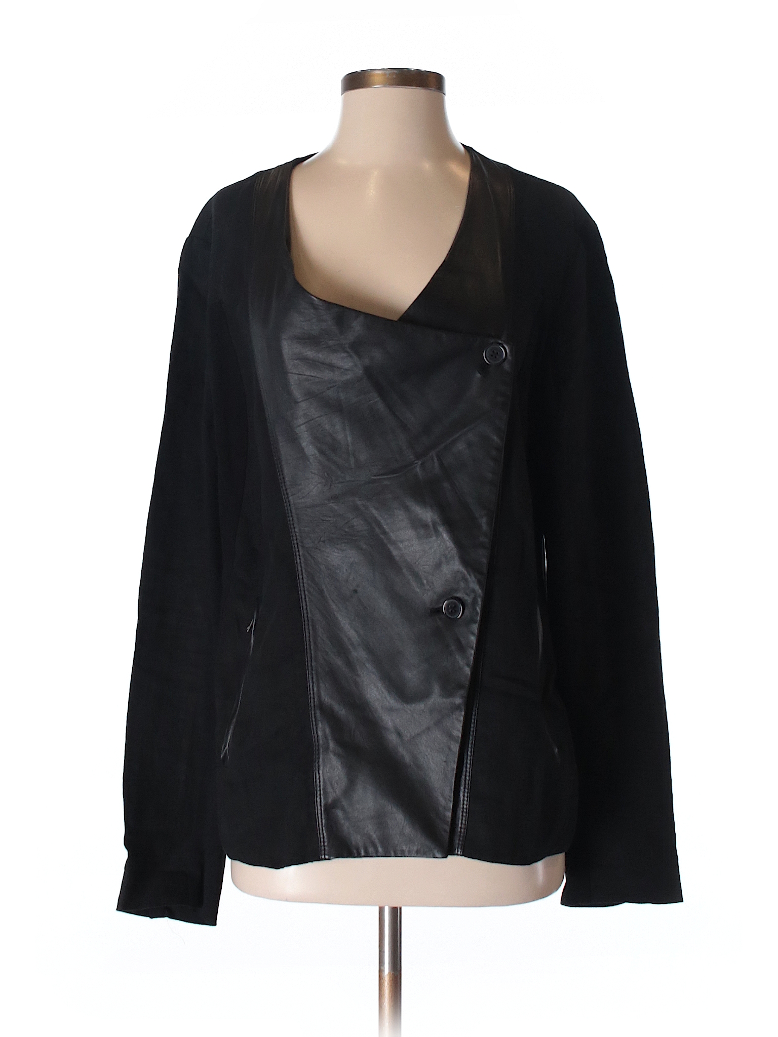 PureDKNY 100% Linen Solid Black Jacket Size L - 89% off | thredUP